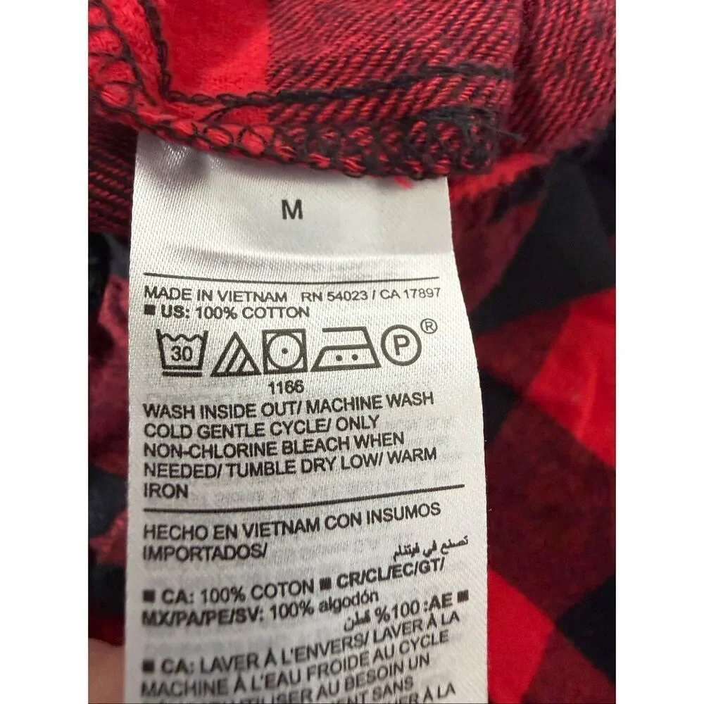 Old Navy Men’s Flannel Jogger Pajama Pants Sleep Lounge Red Black Plaid Sz M